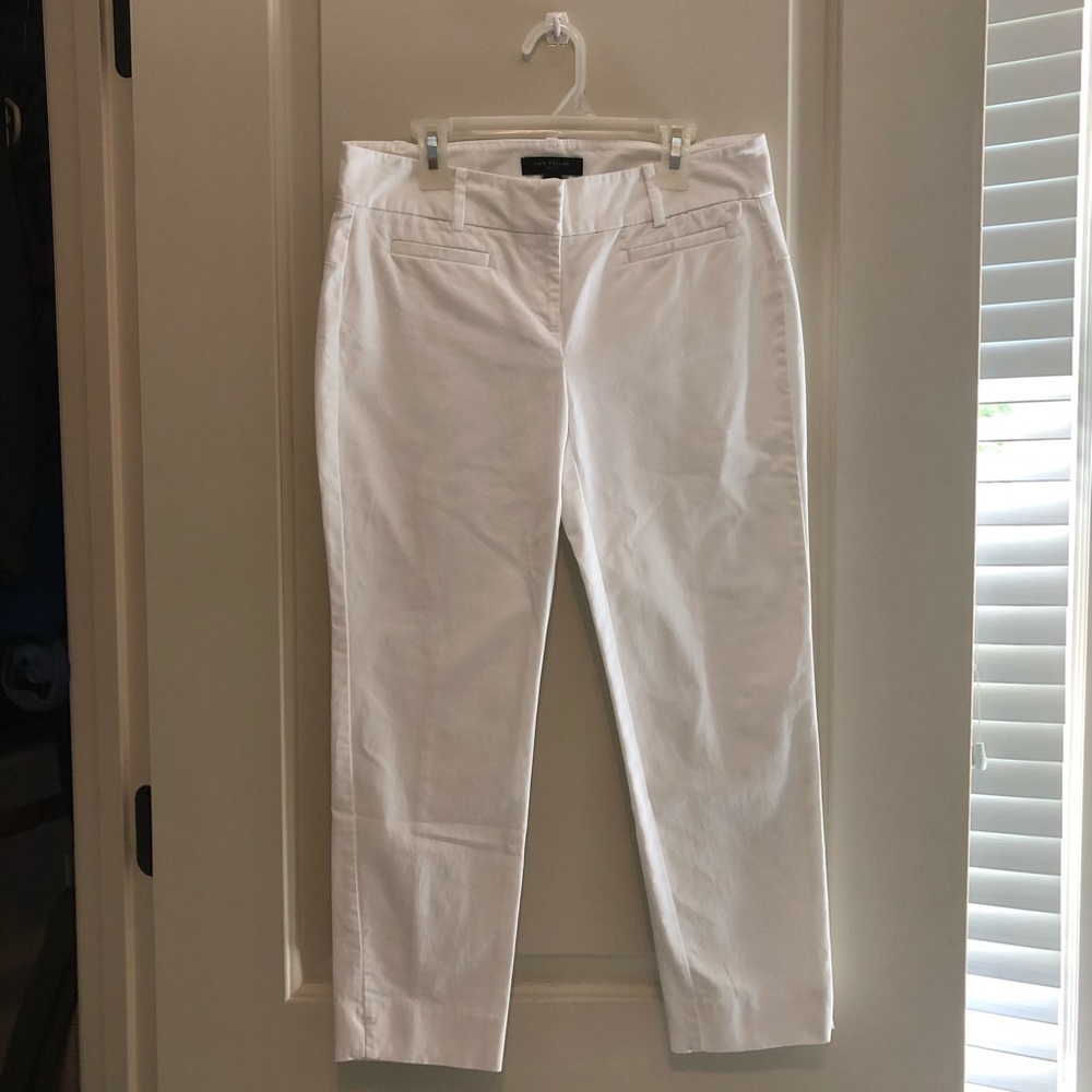 Ann Taylor White Cropped Pant 2 Petite